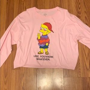 slightly cropped lisa simpson tee